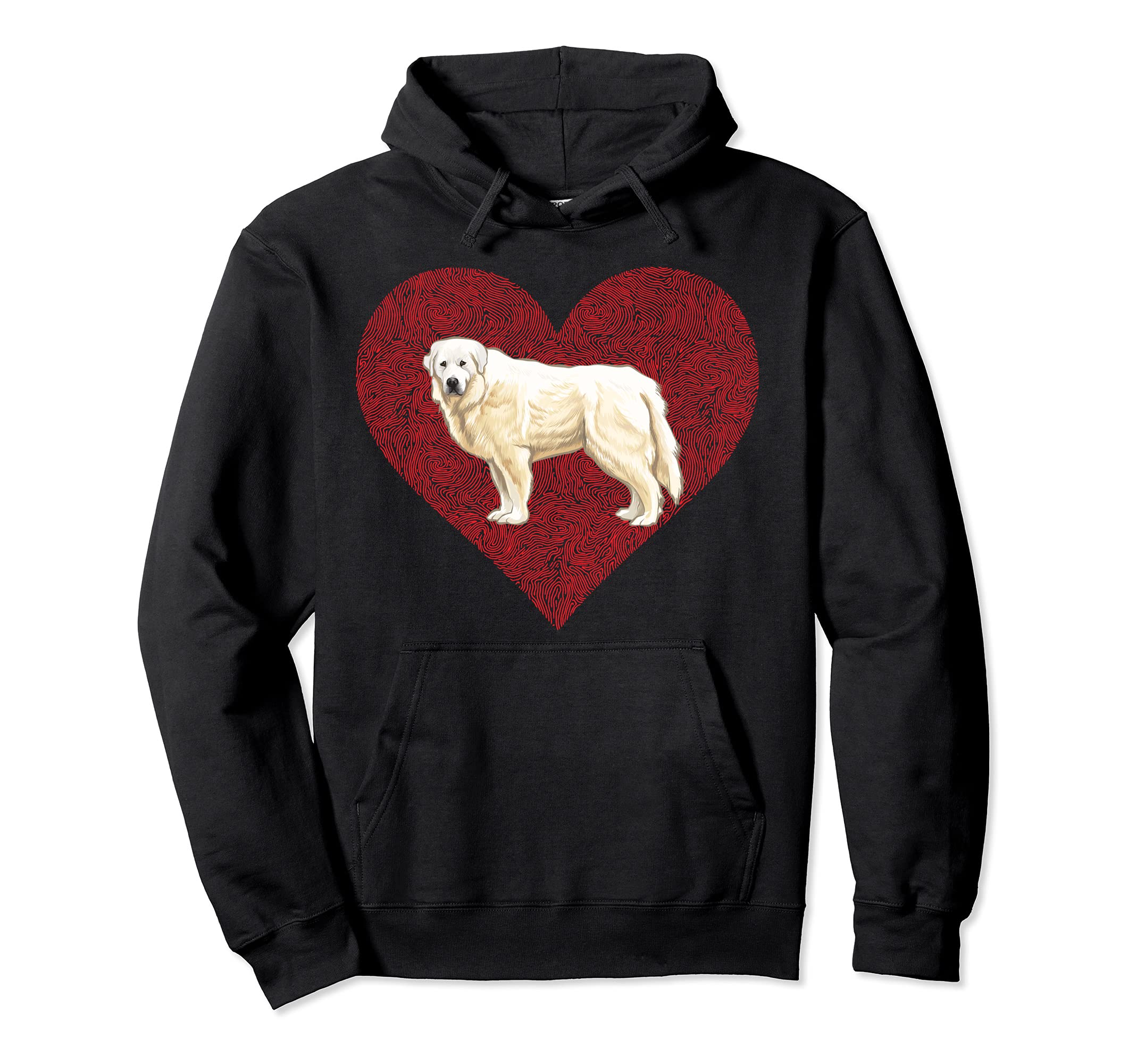 Great Pyrenee Valentines Day Dog Love Fingerprint Pullover Hoodie