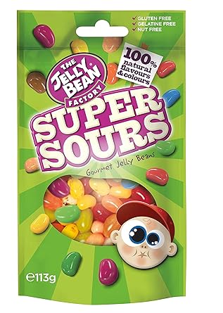 The Jelly Bean Factory Super Sours Cocktail 113 G Stehbeutel 6er Pack Gourmet Jelly Beans Amazon De Lebensmittel Getranke