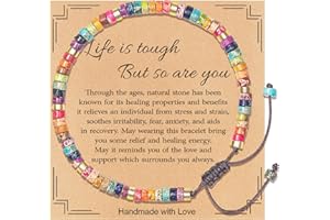 TAGOMEI Inspirational Gifts Bracelets for Women Stocking Stuffers for Women Healing Natural Stone Beaded Bracelets Get Well Soon Encouragement Gifts for Women Mom Friends Sister Daughter Coworker Gift