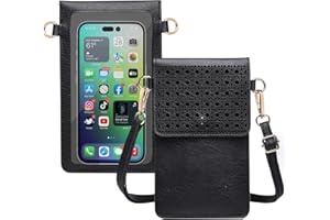 AnsTOP Small Crossbody Cell Phone Purse for Women - Clear Crossbody Bag for Women Mini Phone Pouch Purse，Black