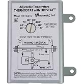 Ventamatic XXFIRESTAT 10-Amp Adjustable Programmable Thermostat with Firestat for Power Attic Ventilators, Replacement Thermostat , White