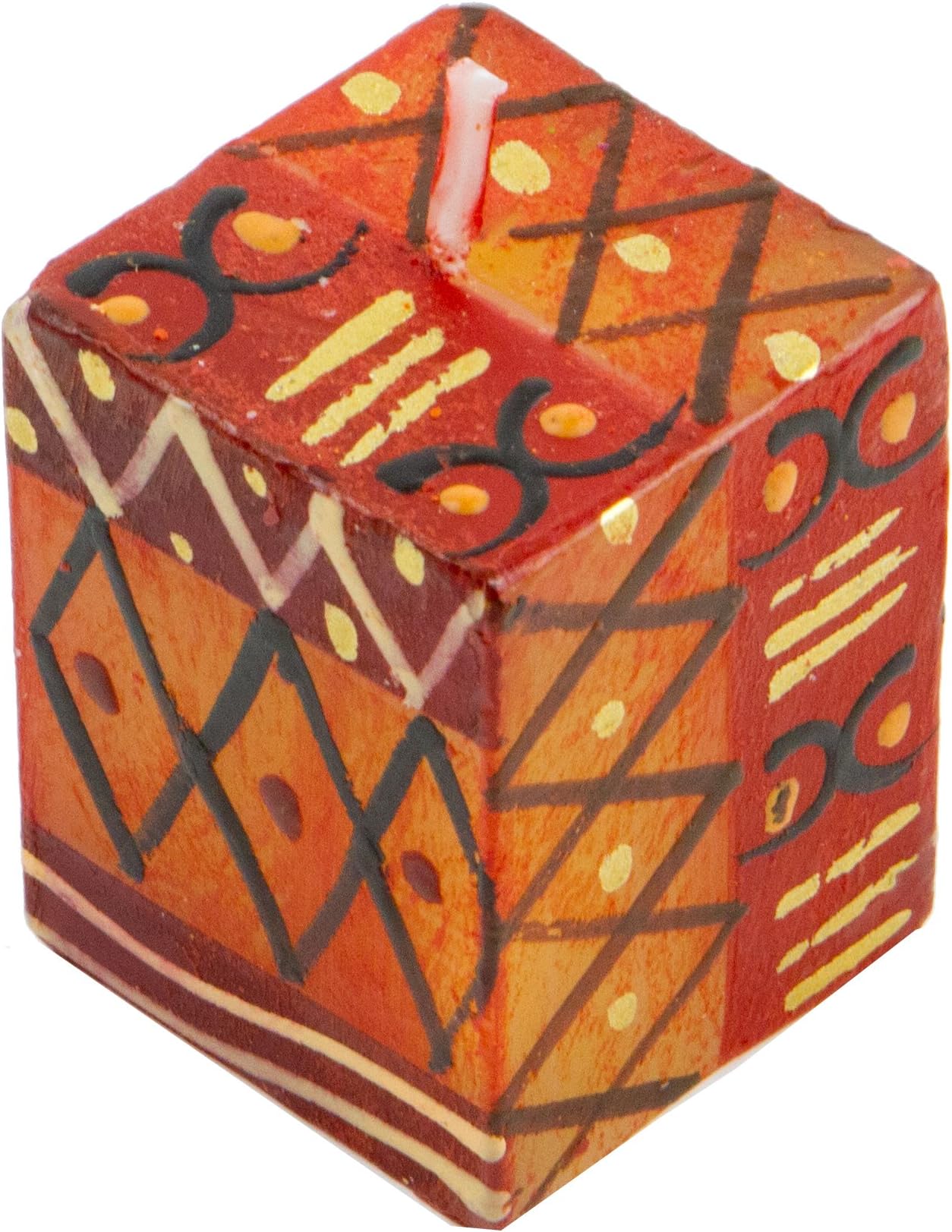 Nobunto, Cube candle "Bongazi" handmade made in Africa hand-painted African candle in different designs
