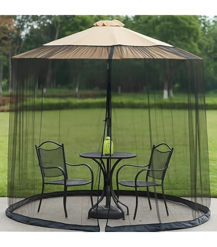 Pure Garden Patio Umbrella Mosquito Net-Bug Screen for 10-11' Patio Table Umbrellas & Furniture : Patio, Lawn & Garden