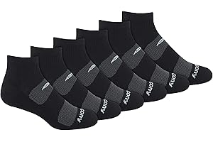 Saucony Men's Rundry Mesh Quarter Socks (6-Pack)