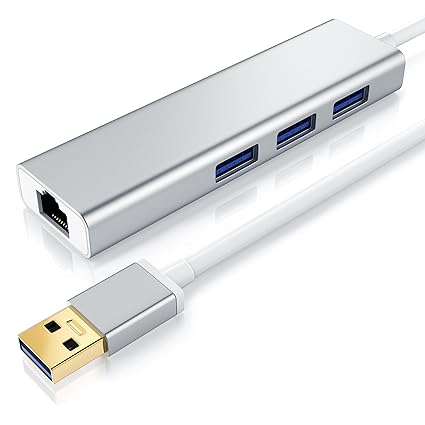 CSL - USB 3.0 Port Hub inkl. Gigabit Netzwerkadapter RJ45 | bis zu 5 Gb/s | Verteiler | Gigabit-LAN 10 100 1000 Mbit | kompat