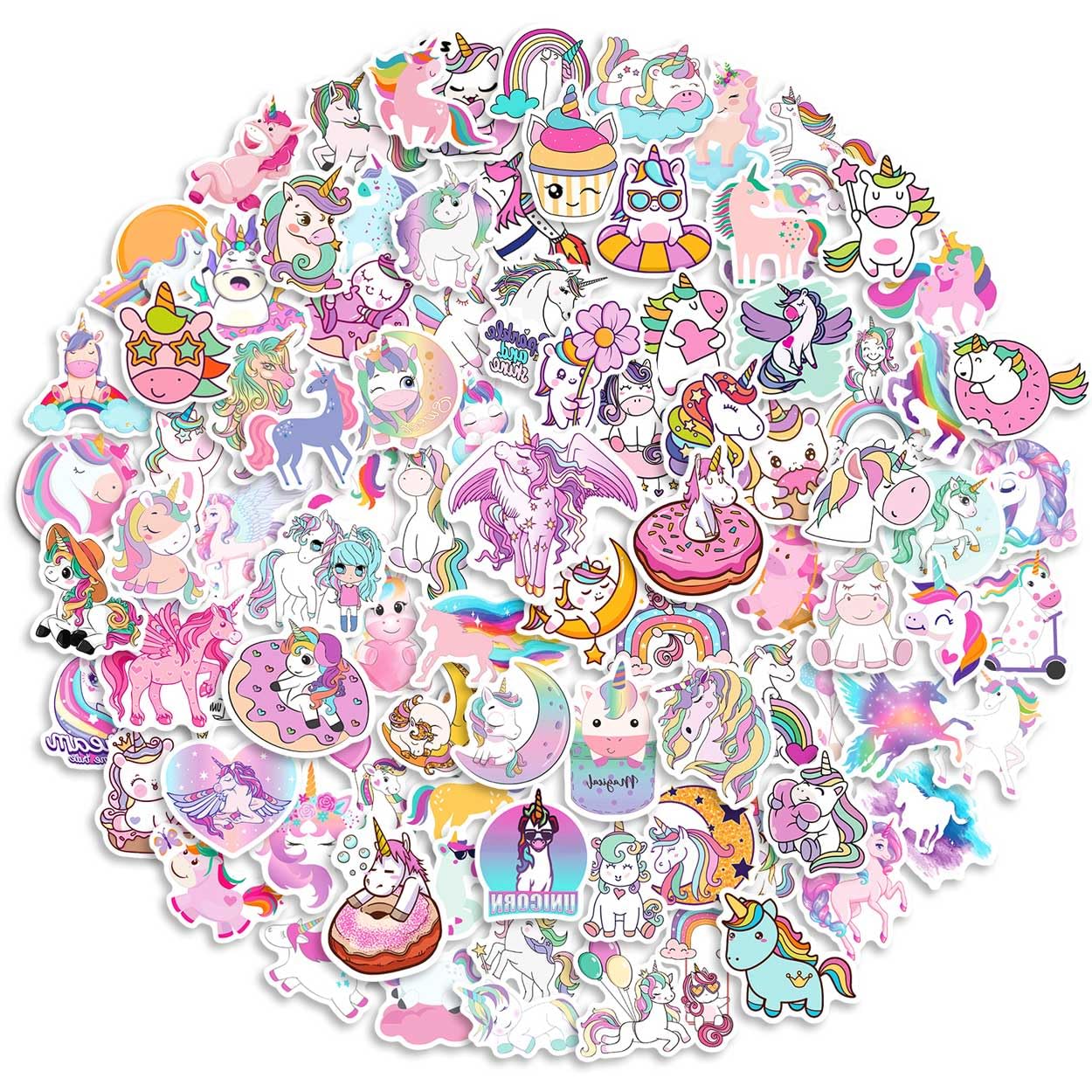 Unicorns Stickers 100 Pcs Waterproof Vinyl Stickers for Water Bottles 5