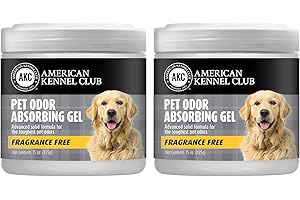 AMERICAN KENNEL CLUB SMELLS BEGONE Pet Odor Absorber Gel - Air Freshener & Odor Eliminator - Fragrance Free - 15 Ounce - 2 Pack