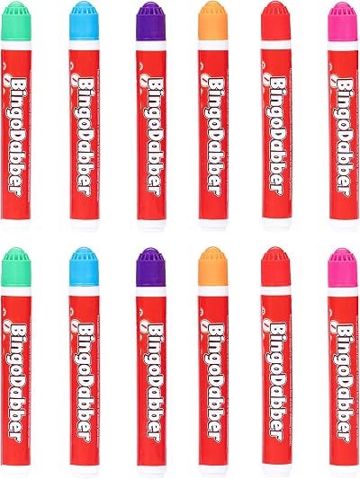 evelay Bingo Dabbers Markers Mixed Colours Pack of 12