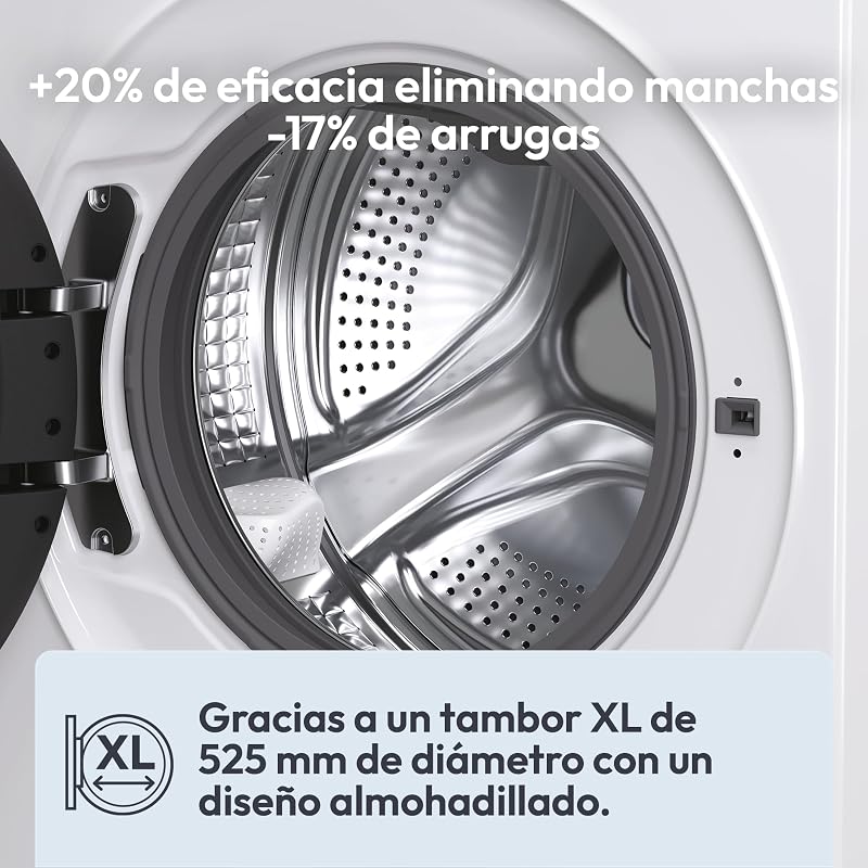 ProWash 500 BR 49SBL8-S, Lavadora 9 KG, 1400 RPM, Display Digital, Conectividad WIFI, 16 Ciclos, Motor Inverter, Inicio Diferido 24H, Bloqueo Infantil, Tambor 52,5cm, 72 DB, Blanco