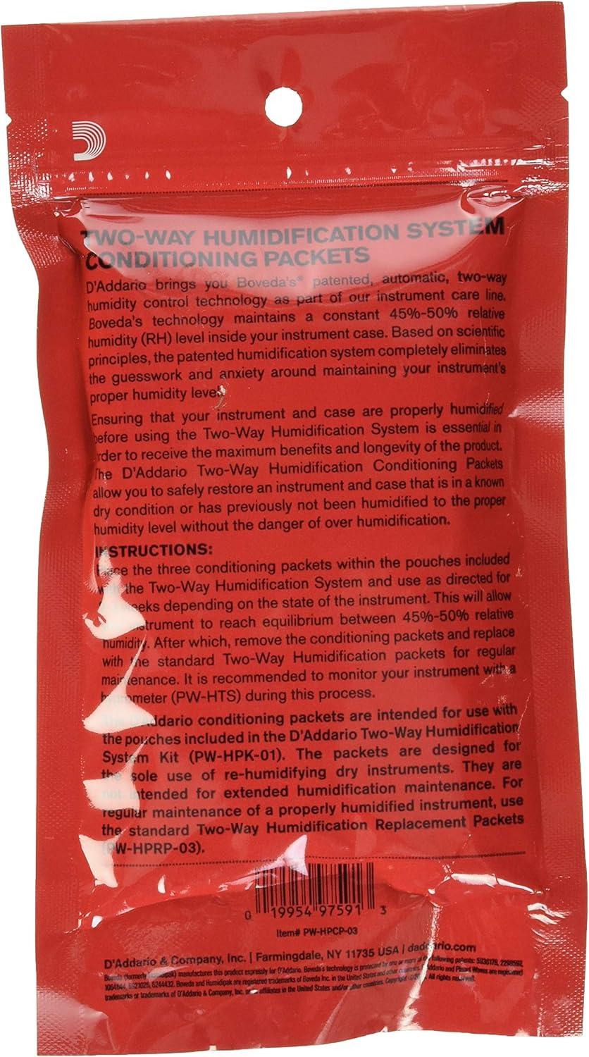 D'Addario Guitar Humidifier Packs, Two-Way Humidification System Conditioning Packets - Image 4