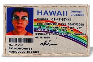 backtime McLovin Superbad ID Embroidered Patch, Morale Patch with Hook Fastener Backing, Funny Applique Humor Patch Military for Backpacks, Vests, Helmet