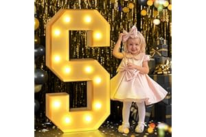 YBQZ 4FT Marquee Light Up Letters, Large Light Up Letters for Baby Shower Birthday Wedding Engagement Party Decor, Marquee Letters Mosaic Letters for Balloons for Party Decoration Balloon Arch Kit Letter S