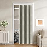 Jilron 100% Blackout Fabric Folding Door Curtain