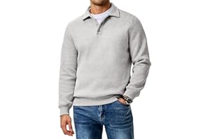JMIERR Mens Casual Cotton Polo Sweatshirts Long Sleeve Button Collared Pullover Shirts