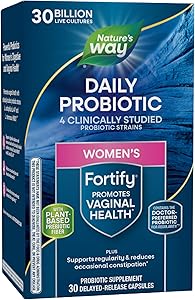 Nature's Way Fortify Daily Probiotic for Women, 30 Billion Live Cultures, 10 Strains, Prebiotics and Probiotics for Women, Su