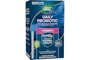 Nature's Way Fortify Daily Probiotic for Women, 30 Billion Live Cultures, 10 Strains, Prebiotics and Probiotics for Women, Supports Digestive and Immune Health* No Refrigeration Required, 30 Capsules