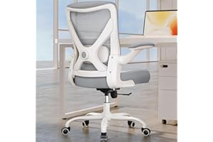 ERGALITHIC Ergonomic Office Chair - X-Shaped Computer Desk Chairs Comfy, Mesh High-Back Gaming Chair with Adjustable Lumbar Support, Executive Task Chair for Adults, Comfortable for Long Hours (White Grey)