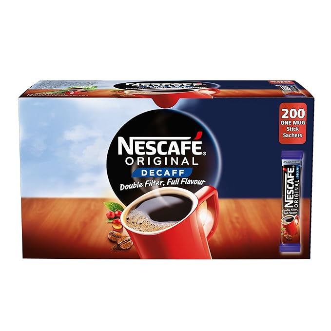NESCAFÉ Original Instant Decaffeinated Coffee Stick Packs, Box of 200