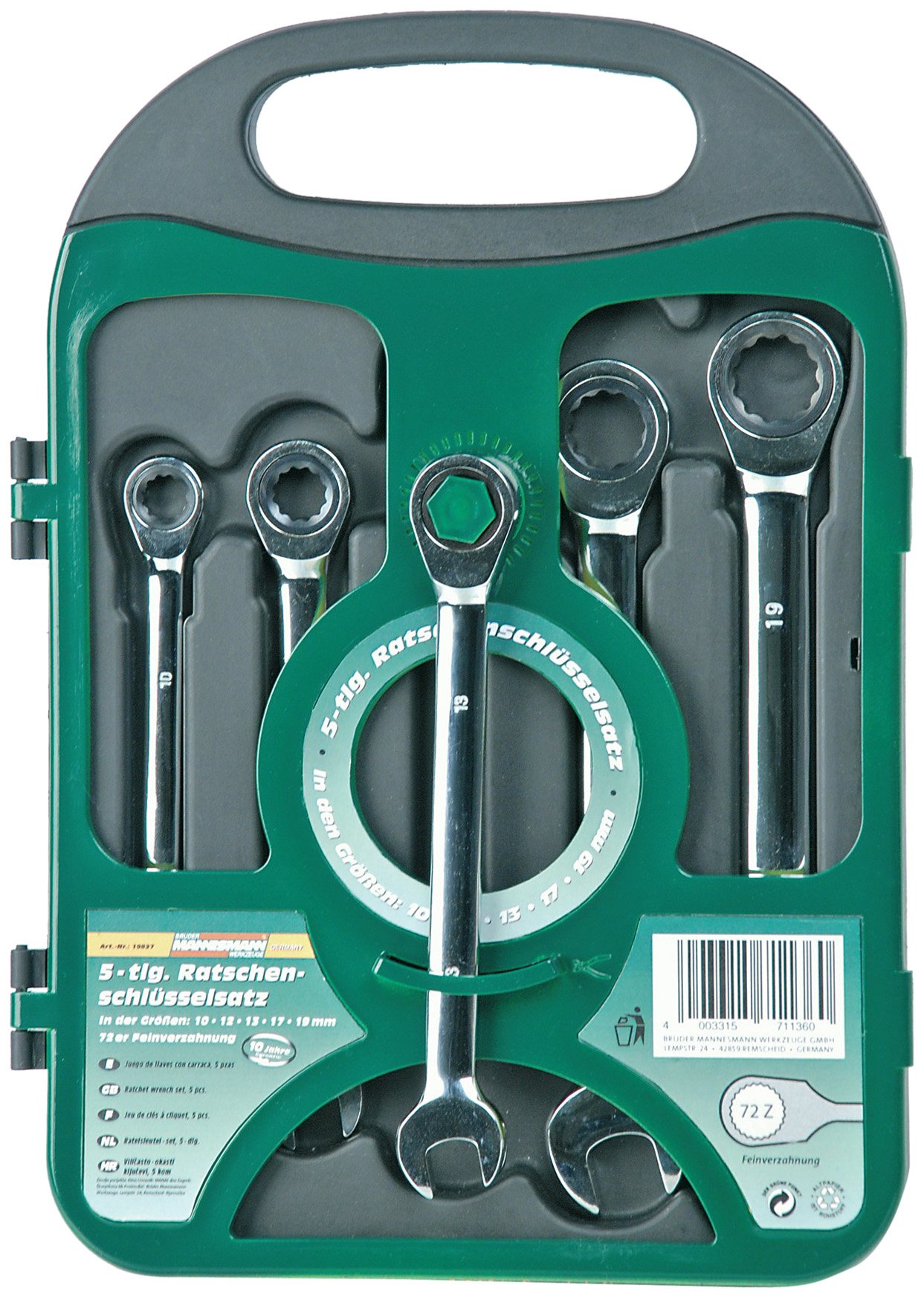 Mannesmann M19827 Fork - Ratchet Box Wrench Set