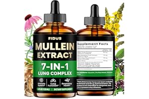 Fidus Mullein Drops for Lungs, Liquid Mullein Leaf Extract Supplement, Lung & Bronchial Cleanse for Smokers-R3