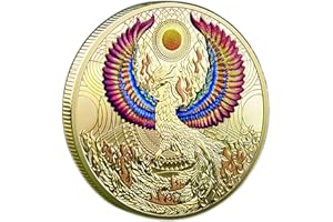 YAKIN SHOP Phoenix from The Ashes Twelve Chinese Zodiac Lucky Coin Lottery Ticket Scratcher Tool Lucky Charms Challenge Coin - Gold