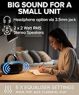 Grouptronics GTCDR-501 Small Portable CD Player with Speakers FM USB AUX IR view 5
