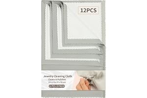 Bonison 3 Pack Large Silver Polishing Cloth – 10"x12" Jewelry Cleaning Cloth & Multi-Layer Jewelry Polishing Cloth for Silver, Gold, Diamond, Platinum, Coins, Watches, Gemstones（Gray）