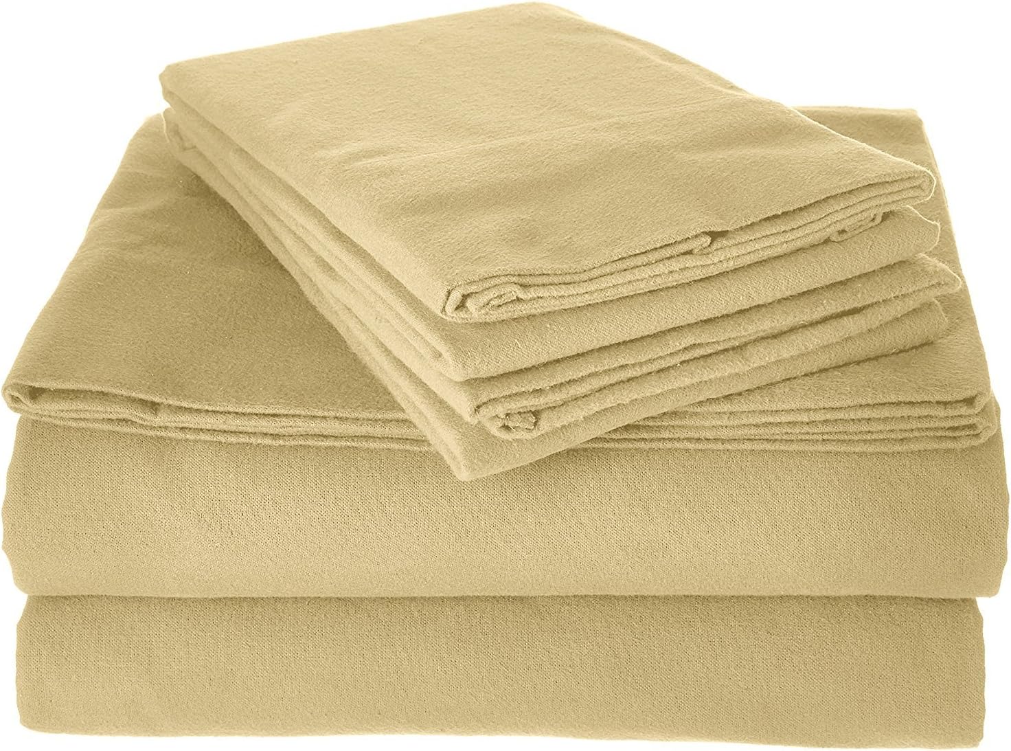 OBA Cotton Flannel Bed Sheet Set (Brown, Queen) Home & Kitchen