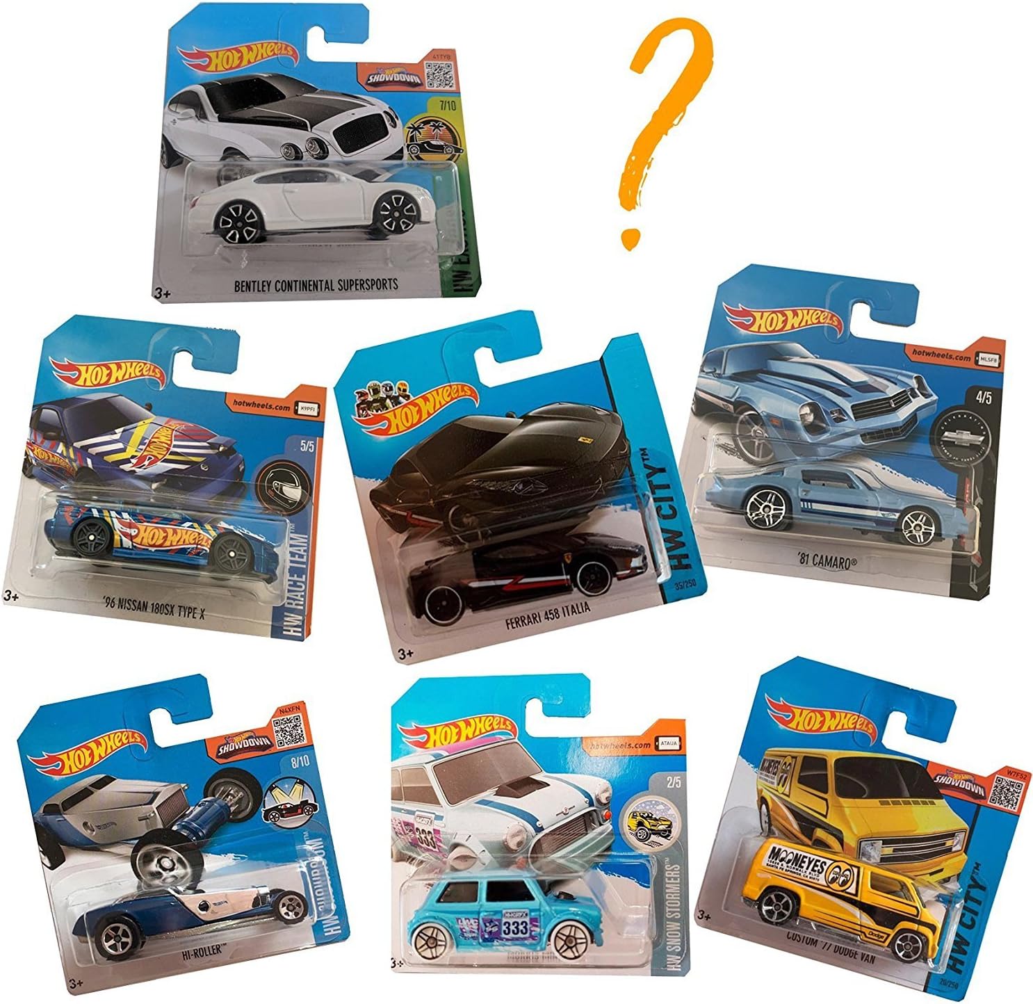 Hot Wheels Pack 7 einzeln eingepackte Autos zufällig ausgewählt Amazon