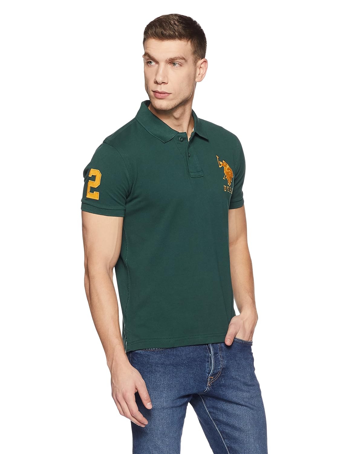 us polo association men's solid regular fit polo