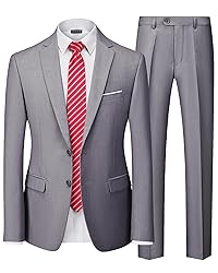 Hihawk Men's 2 Piece Slim Fit Suit with Stretch