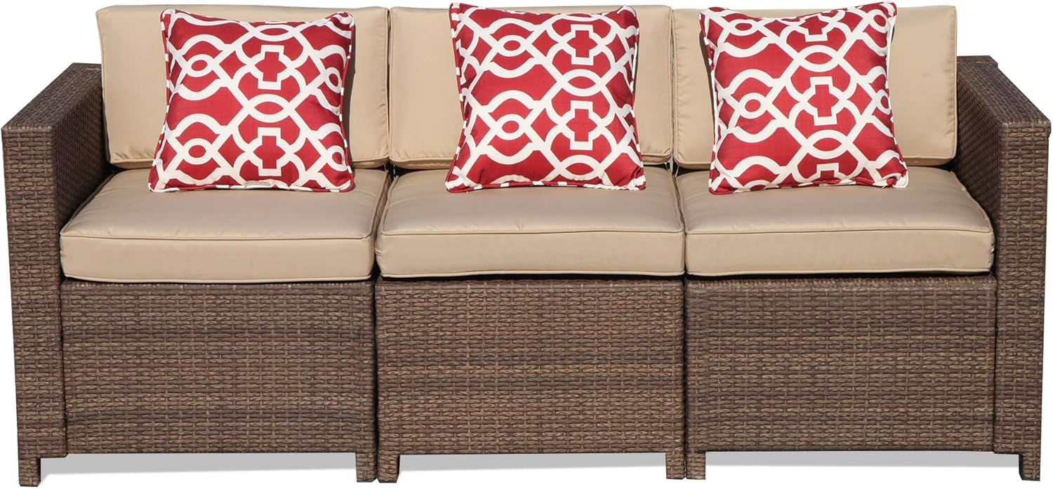 Best gray pe wicker rattan outdoor sectional sofa couch conversation sets