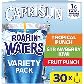 Capri Sun Roarin' Waters Variety Pack, 30 ct Box | for School Lunches and On-the-Go Hydration, All Natural Ingredients, No Artificial Colors, Flavors Or Preservatives