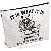 Luvsweets Raccoon Gifts Makeup Bag - Sarcastic Raccoon Cosmetic Bag with Zipper, Funny Gag Humor Gifts for Animal Lovers, Christmas Birthday Present for Sister Daughter Mother Besties Friends