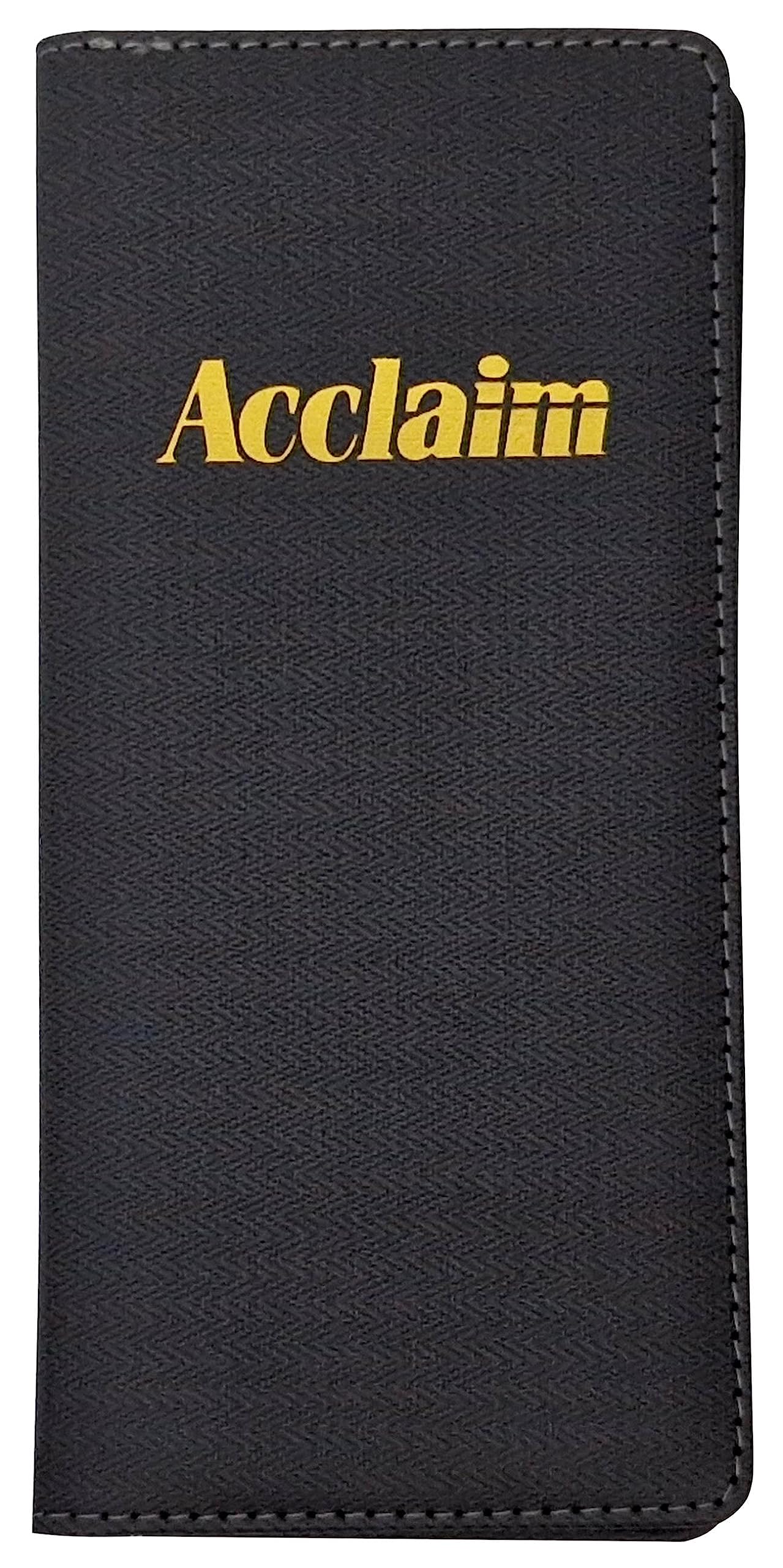Acclaim Rigid Lawn Bowls Bowling Scorecard Holder Lightly Padded Plain Colour Chevron Textured Finish 23 cm x 11 cm with Spring Clip & Pen Loop (Dark Grey)