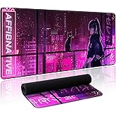 Japanese Samurai Anime Mouse Pad Large Desk Mat Extended Keyboard Mouse Pad Gaming Mousepad with Non-Slip Base and Stitched Edge Anime Mouse Mat Desk Pad 31.5 X 11.8 In Mouse Pads for Desk Home Office