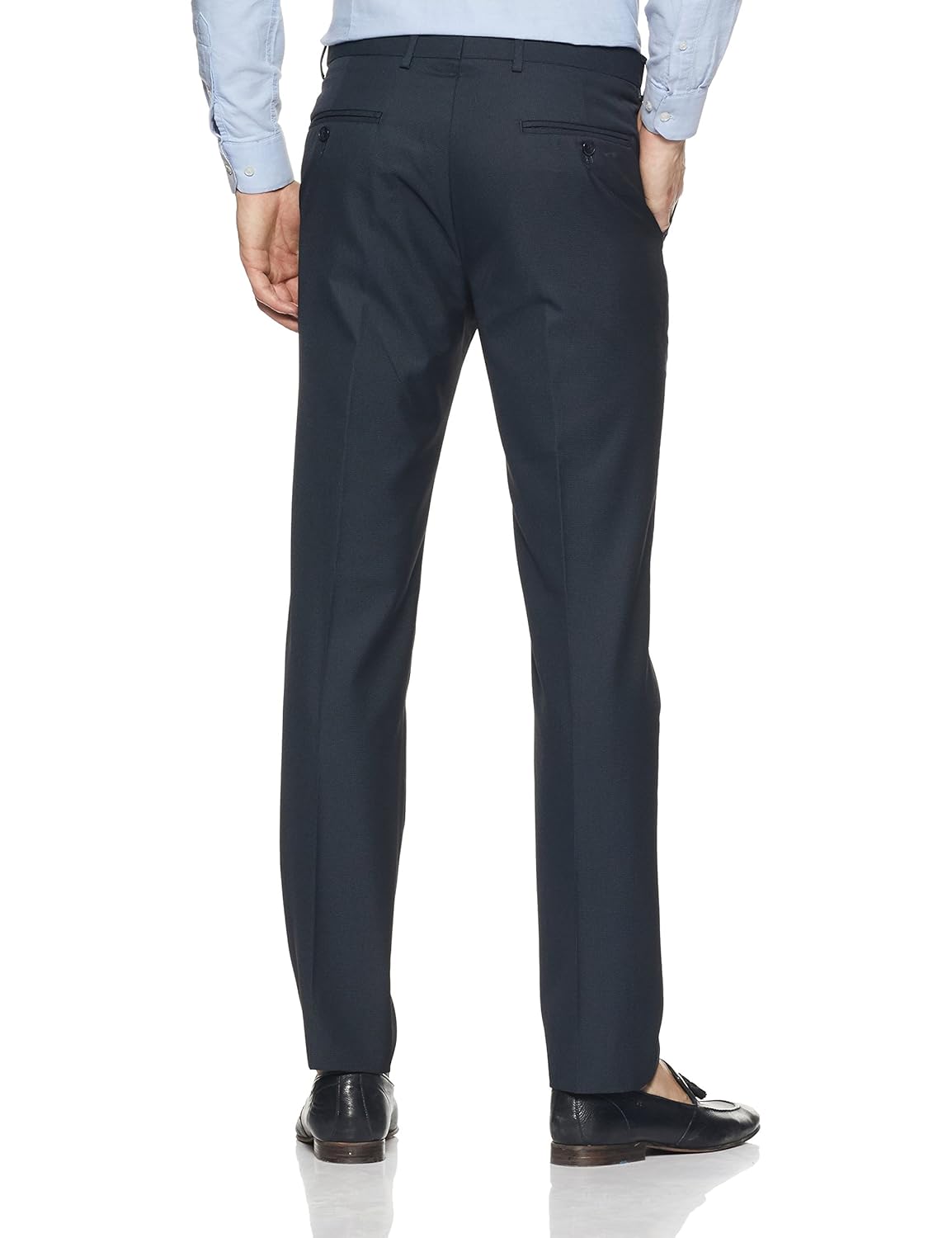 arrow men's pleat-front poly viscose formal trousers