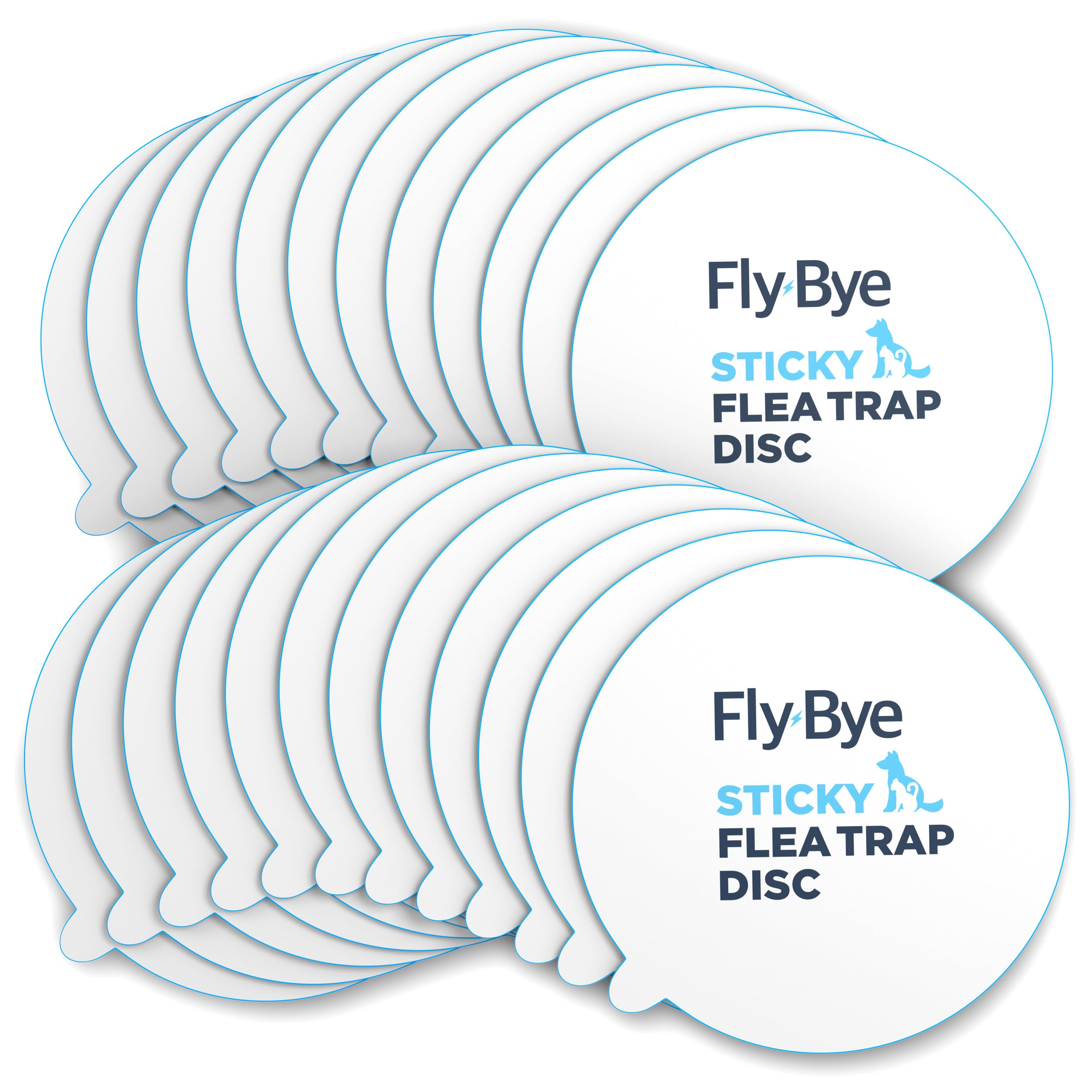 Fly-Bye Flea Trap Sticky Discs (24 Pack) – Non-Toxic Replacement Pads for Home Fleas Trap – Safe Alternative to Flea Sprays & Bombs