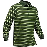 TAPULCO Mens Classic Fit Striped Polo Shirts Long&Short Sleeve Casual Collared Sports Daily T-Shirts for Everyday Wear