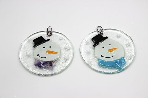Boule De Noël Bonhomme De Neige écharpe Flocon Verre