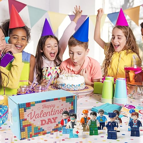 ERBIQ 24 Packs Valentines Day Gifts for Kids Classroom Building
