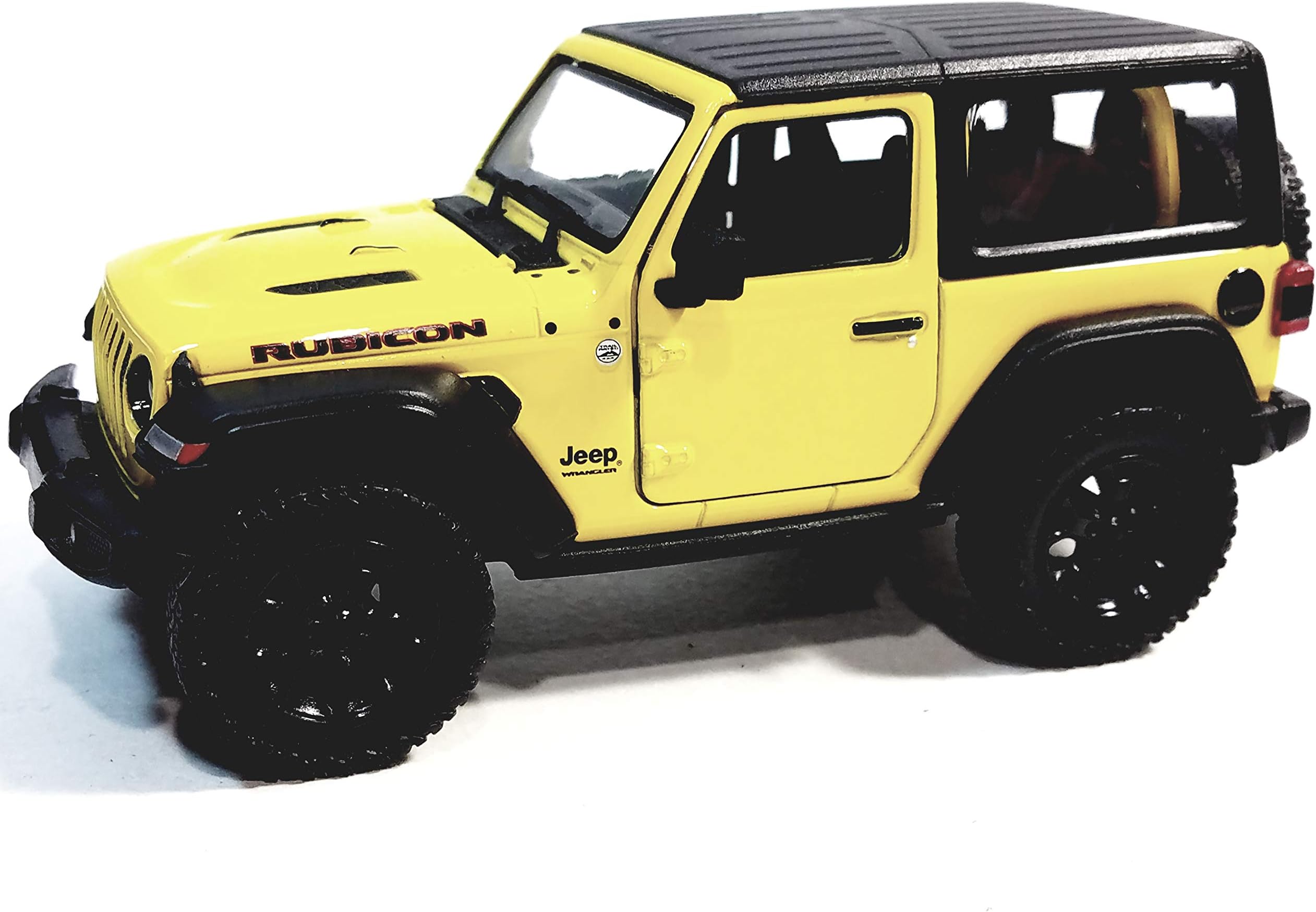 Kinsmart Canary Yellow Jeep Wrangler Rubicon 2018 Hardtop 1/34 Scale Diecast Car
