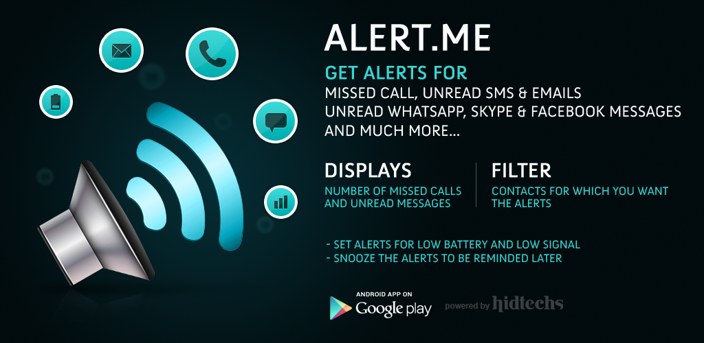 Alert.me Call Sms Mail Chat for Android
