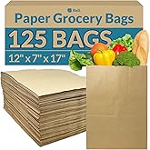 Reli. Paper Grocery Bags (125 Pcs Bulk) (12x7x17) 70 Lbs Basis, Extra Heavy Duty | Brown Paper Bag, Large Grocery Kraft Sacks -Takeout, Restaurant, Retail, Shopping