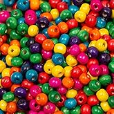 Luyoaozy 1000pcs Colorful Wooden Beads 8mm Wood Beads Wooden Loose Spacer Beads for Bracelet Necklace Jewelry Making DIY Craft Making