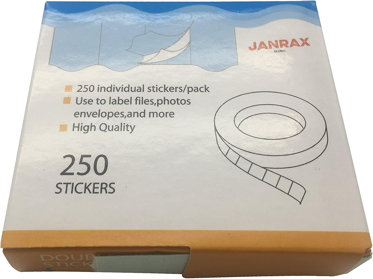 Pack of 250 Janrax Mounting Squares - Double Sided Stickers, White - Image 4