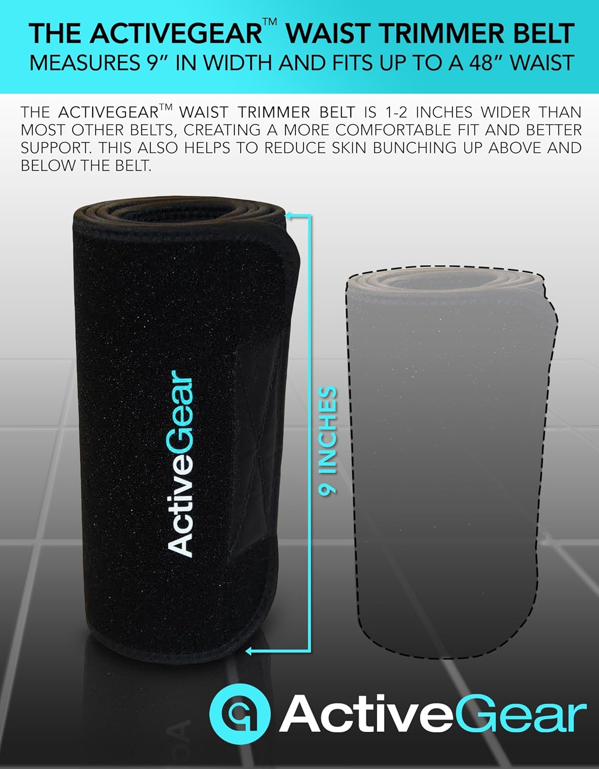 ActiveGear Waist Trimmer Belt Slim Body Sweat Wrap for Stomach and Back Lumbar Support: Sports & Outdoors