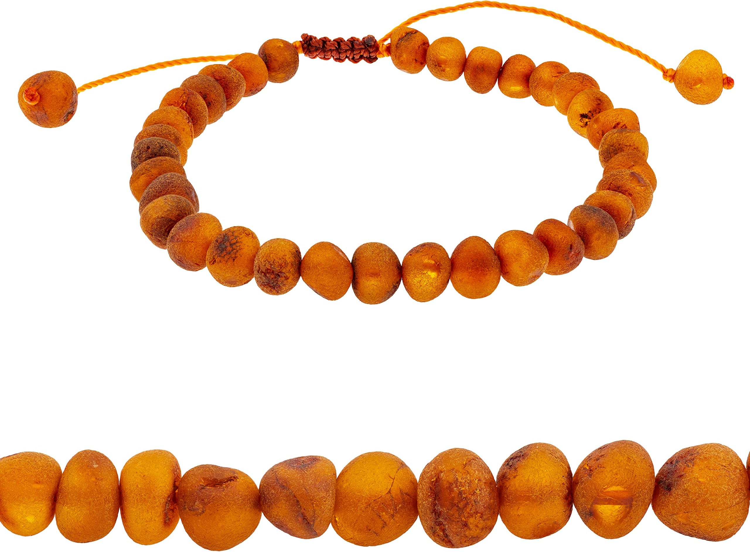 Amberalia Adjustable Baltic Amber Bracelet (6.3"+3.5"), Helps in Pain Relief - Boost Immune System - ONE Size FITS Most -