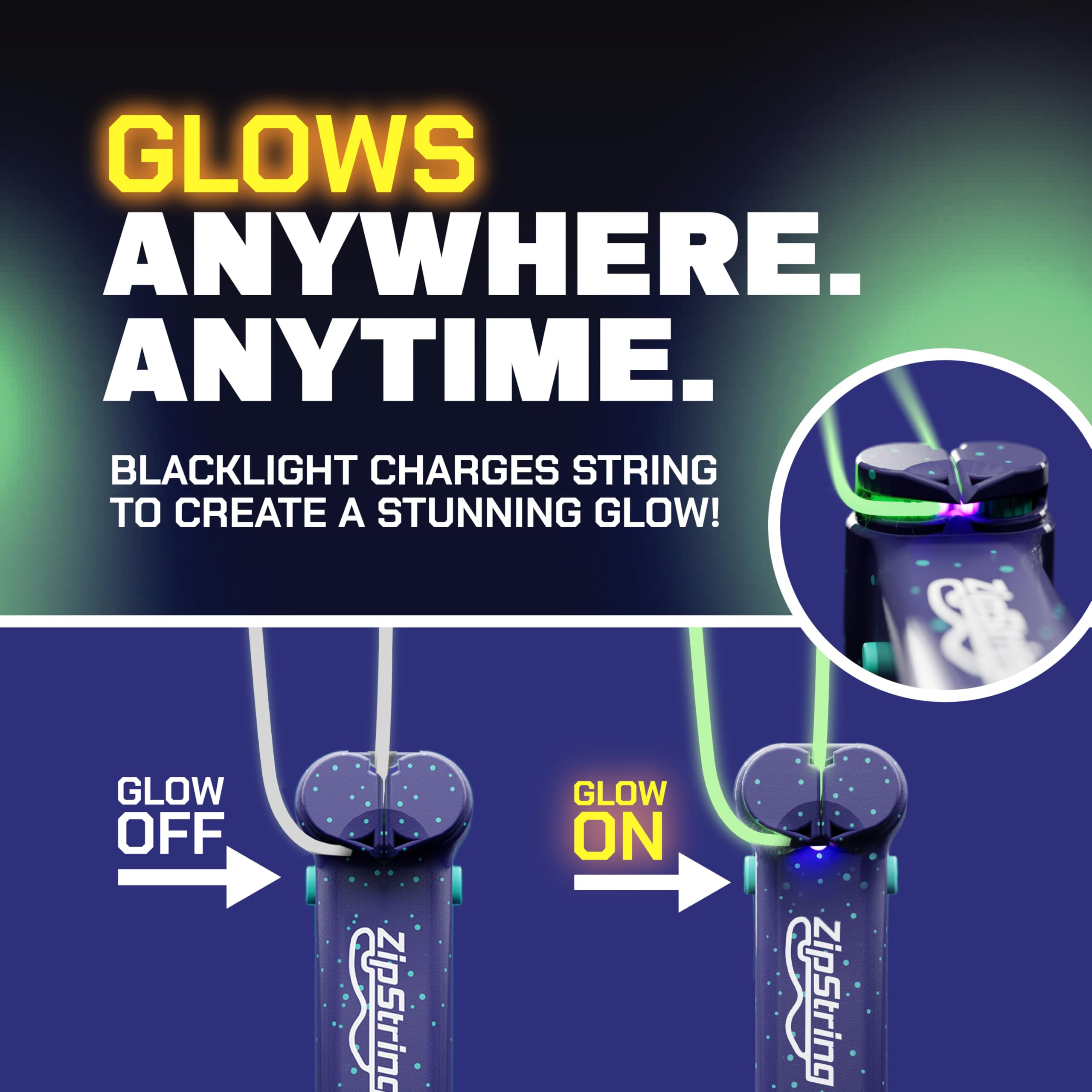 ZipString Luma - The Patented Glow-in-The-Dark Toy That Flies a Loop of String, Creates Endless Shapes and Tricks Built-in LED for Glowing Fun. Perfect STEM Gift for Kids & Adults. Wonderment Awaits