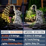GIGALUMI Upgraded Elephant Garden Statue Solar LED Watering Light 10.6 inch view 3